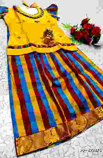 MODERN FANCY SOFT SILK SAREES WITH BUTTA DESIGN - YELLOW (2)