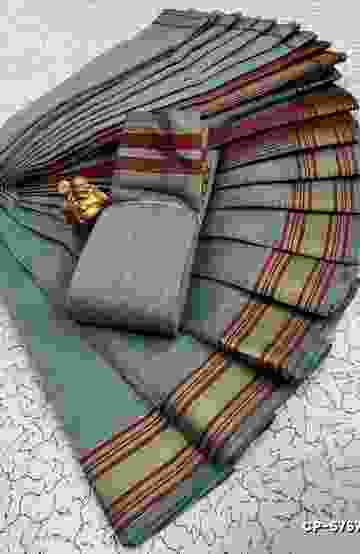 BANARASI POCHAMPALLY ALL OVER BODY SILVAR ZARI BUTTA DESIGN   FUNCTION WEAR SOFT SILK SAREES - SLATE COLOUR