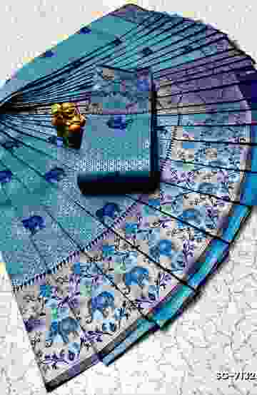 BRIDAL SILK GOLD SILVAR AND COPPER ZARI WEAVE AND WEDDING ART SILK SAREES - PETCH