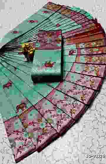DIGITAL EMBROIDERY PRINTING COTTON SAREES - AS COLOR (2)