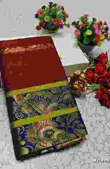 FANCY PLAIN COTTON SOFT SILK SAREES - CREAM (2)