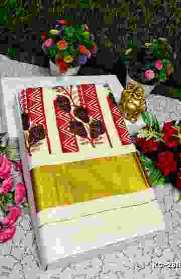 GEORGETTE  FANCY SOFT SILK SAREES - CREAM (1)