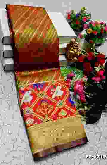 TRANDING PATOLA SILK SAREES - OLIVE GREEN