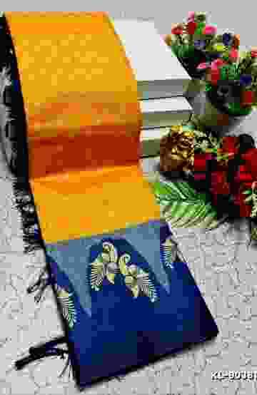DEGITAL KARGIL PRINTED  COTTON TYPE SAREE - ORANGE