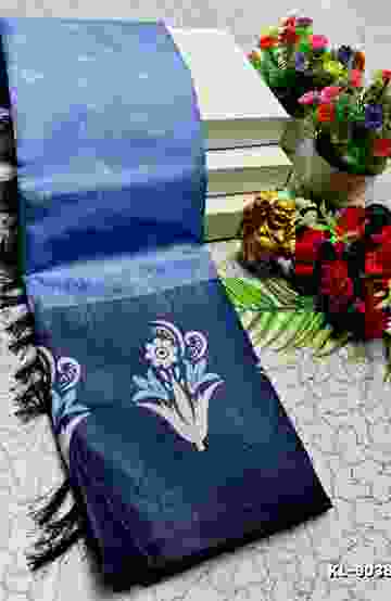 DEGITAL KARGIL PRINTED  COTTON TYPE SAREE - NORMAL  BLUE (1)