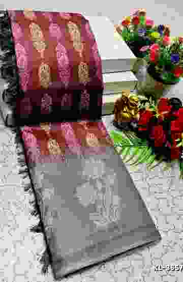 DEGITAL KARGIL PRINTED  COTTON TYPE SAREE - - MAROON COLOR