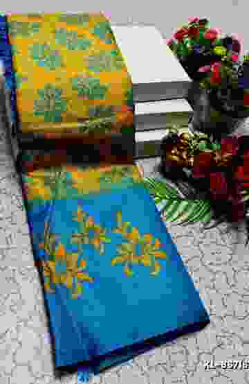 DEGITAL KARGIL PRINTED  COTTON TYPE SAREE - GOLD COLOUR (7)