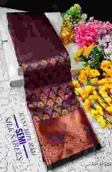 ELITE BRIDAL PICK &PICK SILK SAREES AND WEDDING ART SILK SAREES - BRINJAL COLOUR