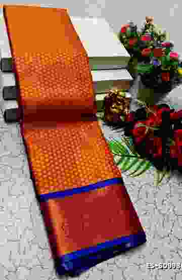 ELITE BRIDAL PICK &PICK SILK SAREES AND WEDDING ART SILK SAREES - TANGERINE COLOUR (3)