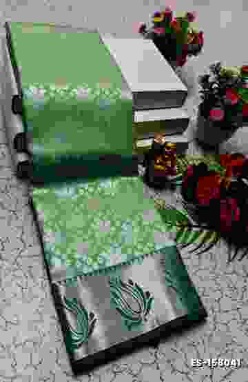 FESTIVAL AND FUNCTION WEAR TRADITIONAL KIDS PATTU PAVADAI STONE WORK DESIGN - GREEN (2)