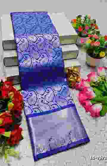 DEGITAL KARGIL PRINTED  COTTON TYPE SAREE - - NORMAL  BLUE