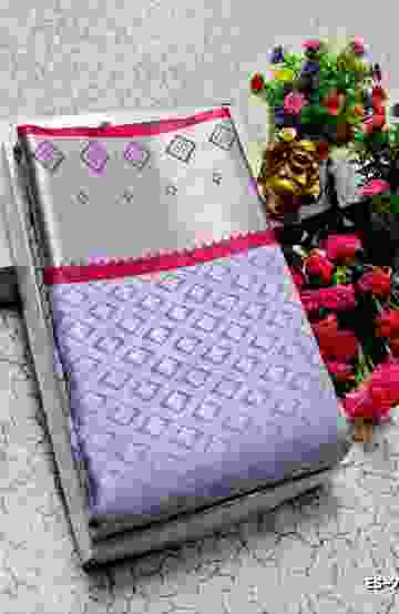 FANCY PLAIN COTTON  SOFT SILK SAREES - LIGHT SKY BLUE