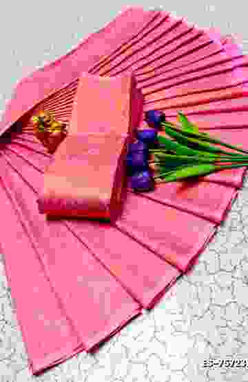 KANCHIPURAM TISSUE TRENDING DESIGN FANCY DHARMAVARAM SILK SAREES - PURPLE - ORANGE N