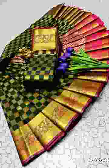 TRENDING KERALA SPECIAL FULL WORK EMBOSSED DIGITAL PRINTING TISSUE SAREE COLLECTIONS - WHITE (8)