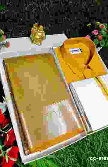 COUPLE COMBO MATCHING AND MATCHING TRADITIONAL SET MATCHING COMBO FOR FESTIVAL SEASONS - GOLD COLOUR