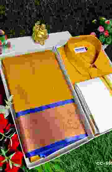 COUPLE COMBO MATCHING AND MATCHING TRADITIONAL SET MATCHING COMBO FOR FESTIVAL SEASONS - BRONCE COLOUR