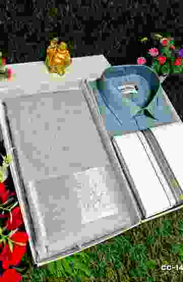 COUPLE COMBO MATCHING AND MATCHING TRADITIONAL SET MATCHING COMBO FOR FESTIVAL SEASONS - SLATE COLOUR (2)