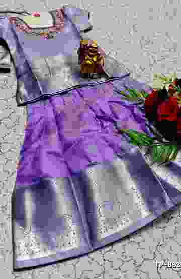 SOFT SILK FANCY BEST QUALITY POONTAMIL SOFT SILK SAREES - LIGHT BLUE (1)