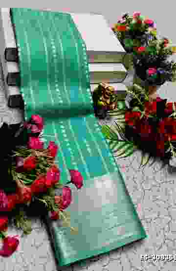TRENDING KERALA SPECIAL FULL WORK EMBOSSED DIGITAL PRINTING TISSUE SAREE COLLECTIONS - WHITE (48)