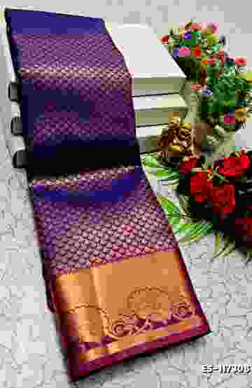 TRENDING KERALA SPECIAL FULL WORK EMBOSSED DIGITAL PRINTING TISSUE SAREE COLLECTIONS - BEIGE COLOUR (20)