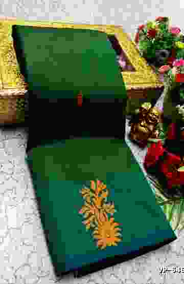 VAALAINAAR (VAZHAI) PATTU SOFT SILK SAREES FUNCTION AND FESTIVALS PERPECT WEAR - BOTTLE GREEN