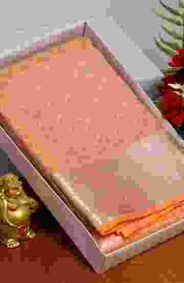 BRIDAL SILK GOLD SILVAR AND COPPER ZARI WEAVE AND WEDDING ART SILK SAREES - ORANGE N (5)