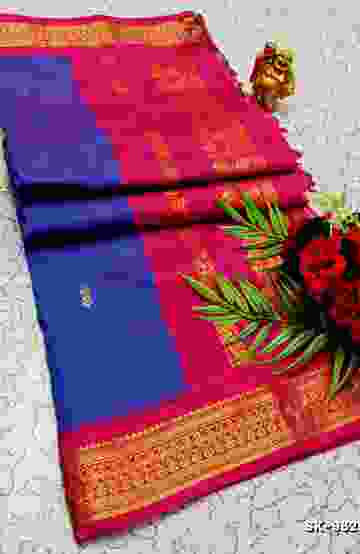 HANDLOOM KHADI COTTON SAREE WITH HAND PAINTED WORK - YELLOW