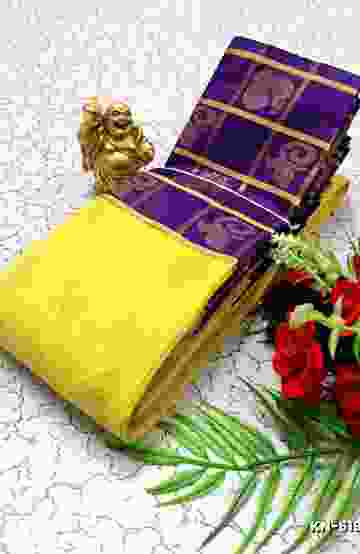 KORVAI KOTANJI TRENDY & FANCY BHUTTA AND 2/100  SILK COTTON SAREES FUNCTION WEAR - YELLOW (1)