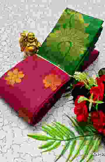 KORVAI KOTANJI TRENDY & FANCY BHUTTA AND 2/100  SILK COTTON SAREES FUNCTION WEAR - RUBY COLOUR (1)