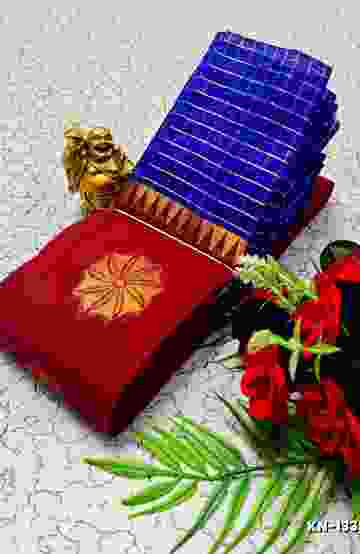 KORVAI KOTANJI TRENDY & FANCY BHUTTA AND 2/100  SILK COTTON SAREES FUNCTION WEAR - TOMATO COLOUR (1)