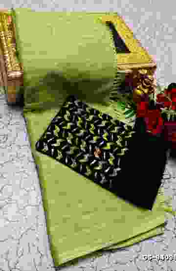DIGITAL PRINTING KALIYANI LINEN COTTON SAREES - TEAL COLOUR