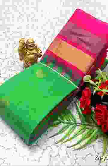 KORVAI KOTANJI TRENDY & FANCY BHUTTA AND 2/100 SILK COTTON SAREES FUNCTION WEAR - EMERALD COLOUR (1)
