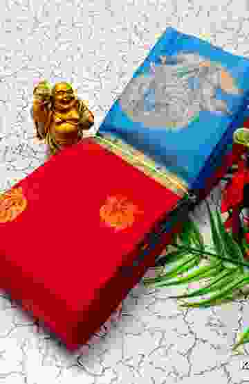 KORVAI KOTANJI TRENDY & FANCY BHUTTA AND 2/100 SILK COTTON SAREES FUNCTION WEAR - TOMATO COLOUR (1)