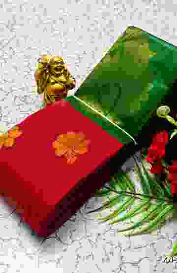 KORVAI KOTANJI TRENDY & FANCY BHUTTA AND 2/100 SILK COTTON SAREES FUNCTION WEAR - TOMATO COLOUR (3)