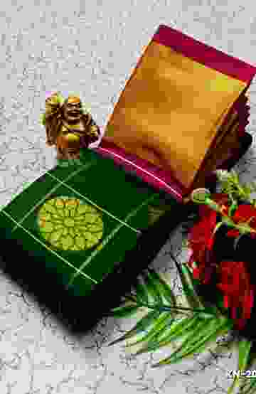 KORVAI KOTANJI TRENDY & FANCY BHUTTA AND 2/100 SILK COTTON SAREES FUNCTION WEAR - GREEN (3)