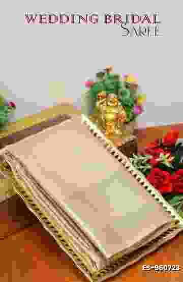 BRIDAL SILK GOLD SILVAR AND COPPER ZARI WEAVE AND WEDDING ART SILK SAREES - LIGHT SANDLE (5)