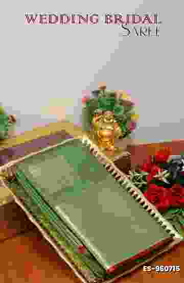 BRIDAL SILK GOLD SILVAR AND COPPER ZARI WEAVE AND WEDDING ART SILK SAREES - GREEN (2)