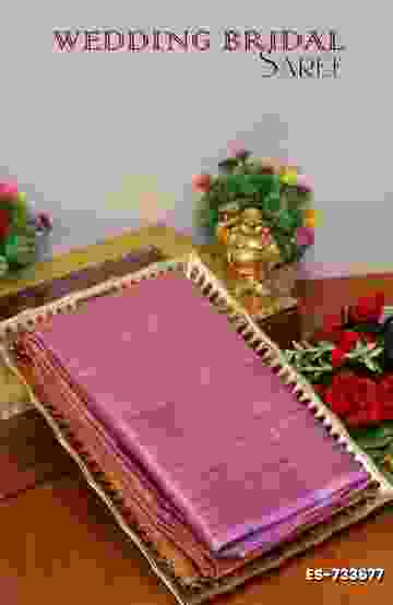 BRIDAL SILK GOLD SILVAR AND COPPER ZARI WEAVE AND WEDDING ART SILK SAREES - MAUVE COLOUR (4)
