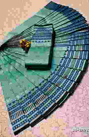 BRIDAL SILK GOLD SILVAR AND COPPER ZARI WEAVE AND WEDDING ART SILK SAREES - NORMAL  BLUE (2)