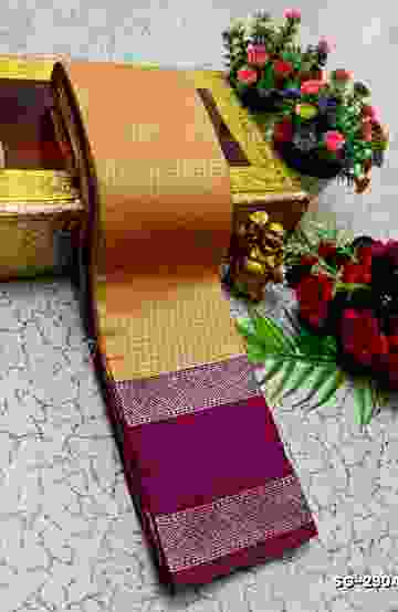 ELITE BRIDAL PICK &PICK SILK SAREES AND WEDDING ART SILK SAREES - BRINJAL COLOUR