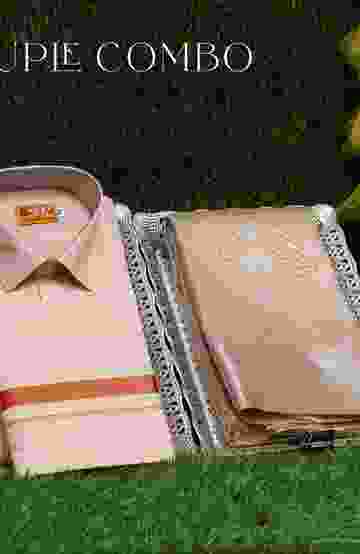 ELEGANT TISSUE DHOTI SHIRT & SAREE COUPLE COMBO COORDINATED LOOK FOR SPECIAL OCCASIONS - LIGHT SANDLE (9)
