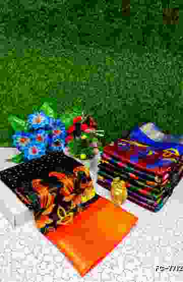 DIGITAL PRINTING DOLA SILK COTTON SAREES - GREEN