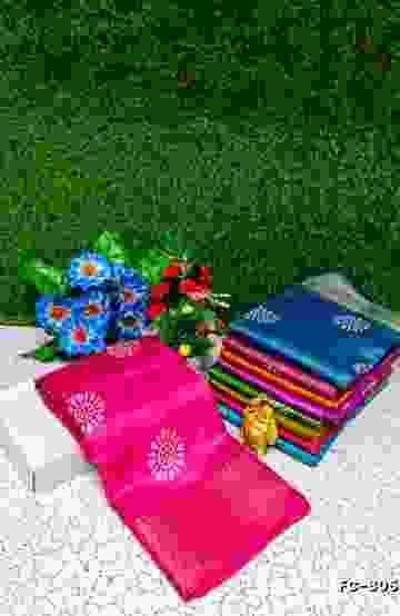 Fancy Print  Office Wear Cotton Sarees All Over Body Circle Poo Design Premium Look lightweight Comfortable Wear - DARK PINK