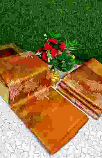 Korvai kotanji Trendy & Fancy bhutta and 2/100 Silk Cotton Sarees Function wear - BROWN COLOUR