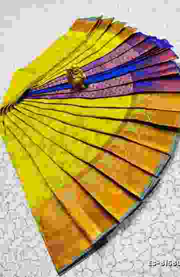 Korvai kotanji Trendy & Fancy bhutta and 2/100 Silk Cotton Sarees Function wear - YELLOW (6)