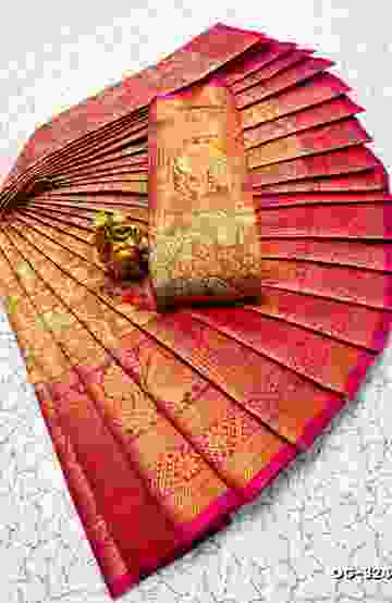 FESTIVAL AND FUNCTION WEAR TRADITIONAL KIDS PATTU PAVADAI STONE WORK DESIGN - CORAL COLOUR (3)
