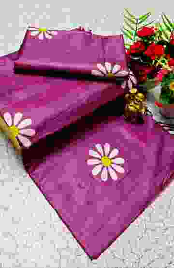 Elegant Pashmina Cotton Saree – Trending Collection - PLUM COLOUR