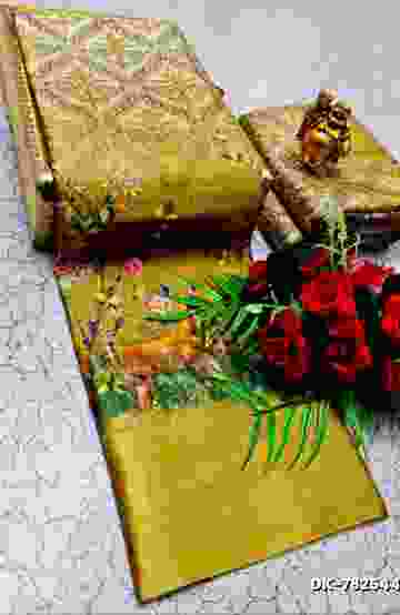 Digital printing dola silk cotton sarees - LIGHT YELLOW (2)