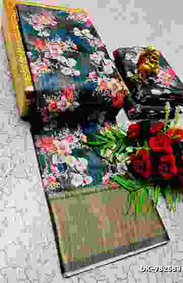 Digital printing dola silk cotton sarees - BLUE COLOUR (1)