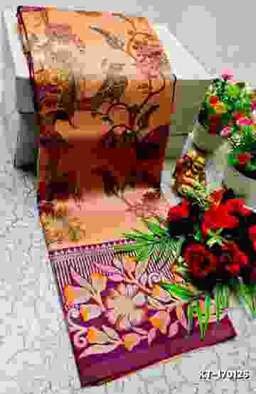 Elegant Kalamkari Tissue Saree for Festivities & Weddings - ORANGE N (1)